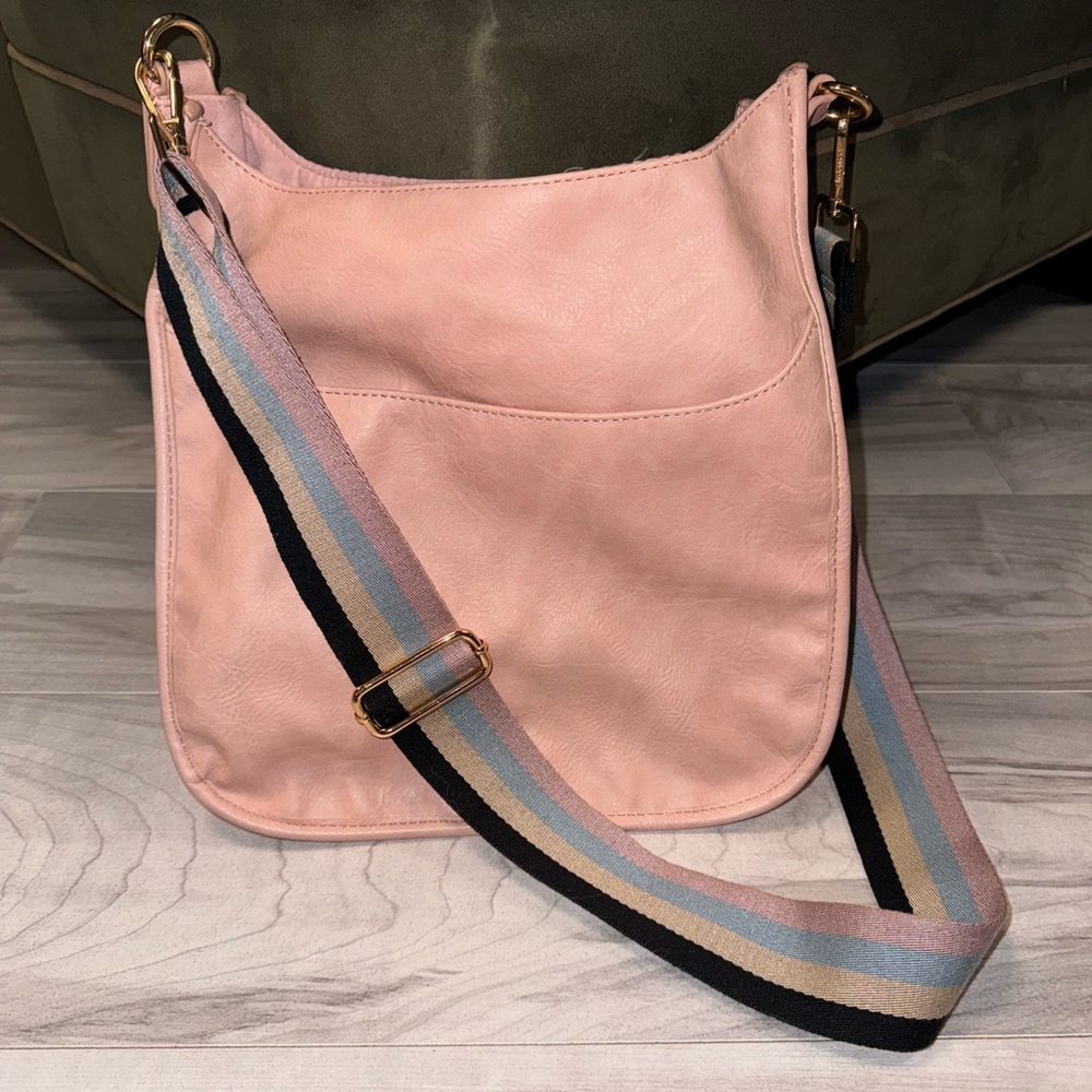 Ahdorned vegan leather crossbody bag in pink